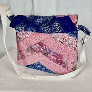 Handmade Upcycled Quilt Bible Tote Bag | Jewel Tones Carryall with Strap /Pocket
